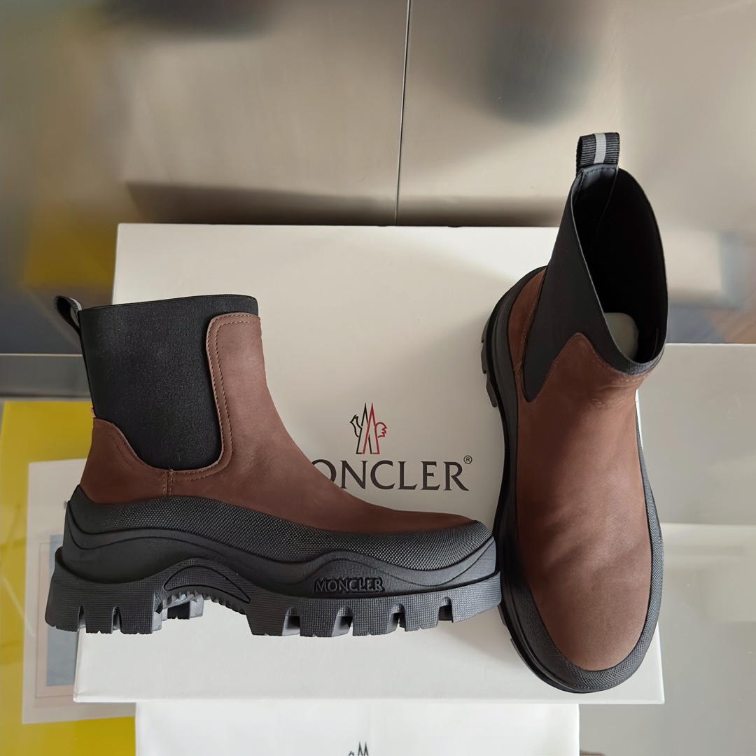 Moncler Male Boots Cow Leather M-l-s