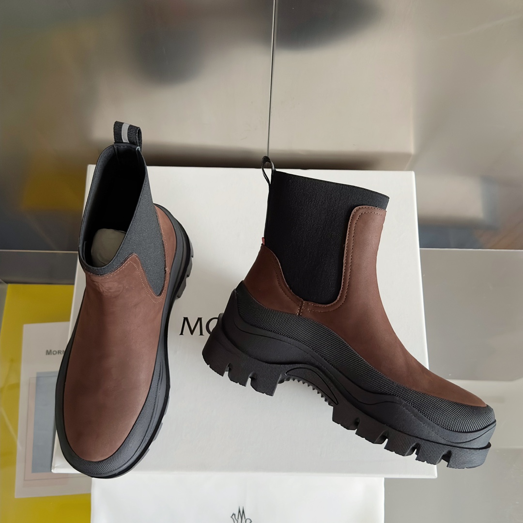 Moncler Male Boots Cow Leather M-l-s