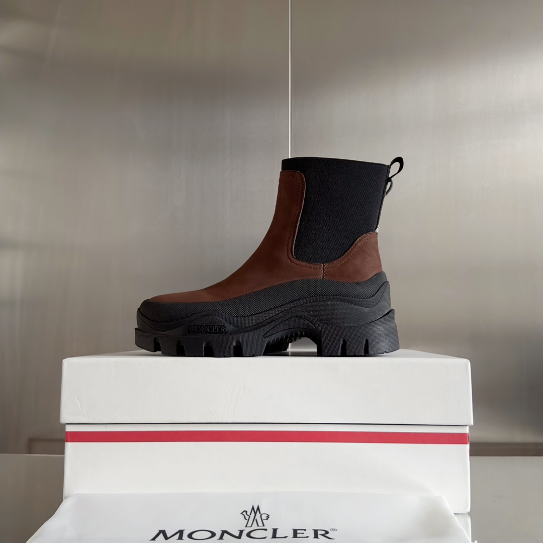 Moncler Male Boots Cow Leather M-l-s