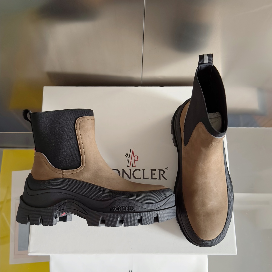 Moncler Male Boots Cow Leather M-l-s