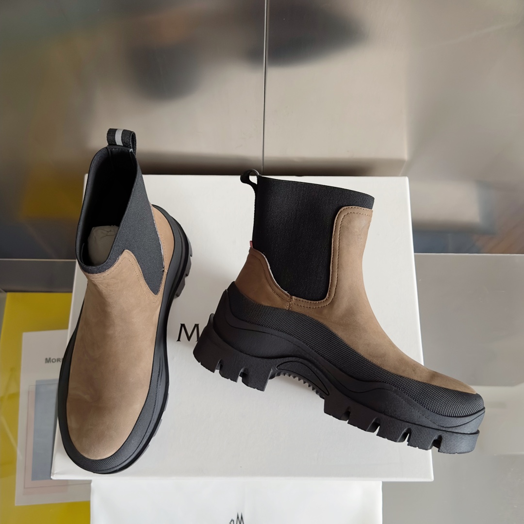 Moncler Male Boots Cow Leather M-l-s