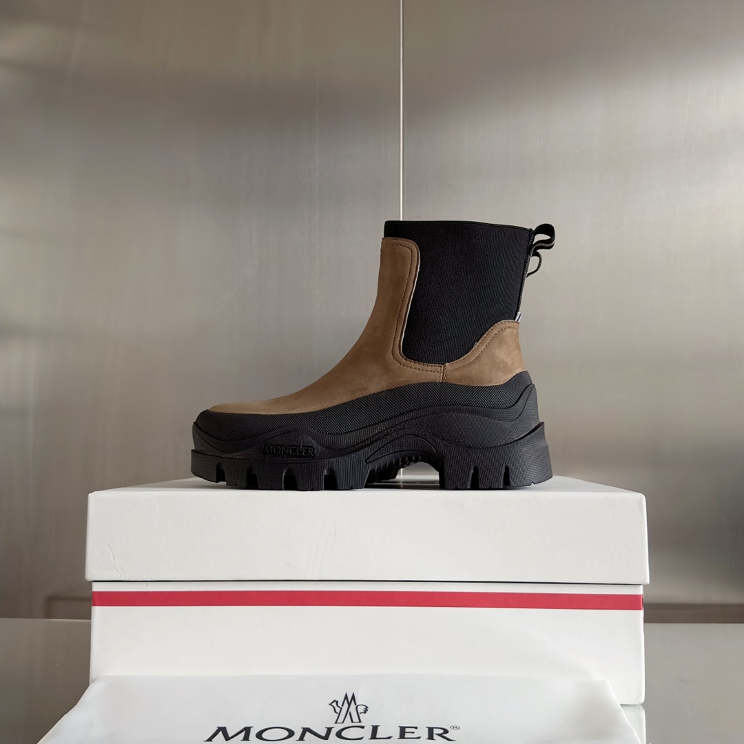 Moncler Male Boots Cow Leather M-l-s