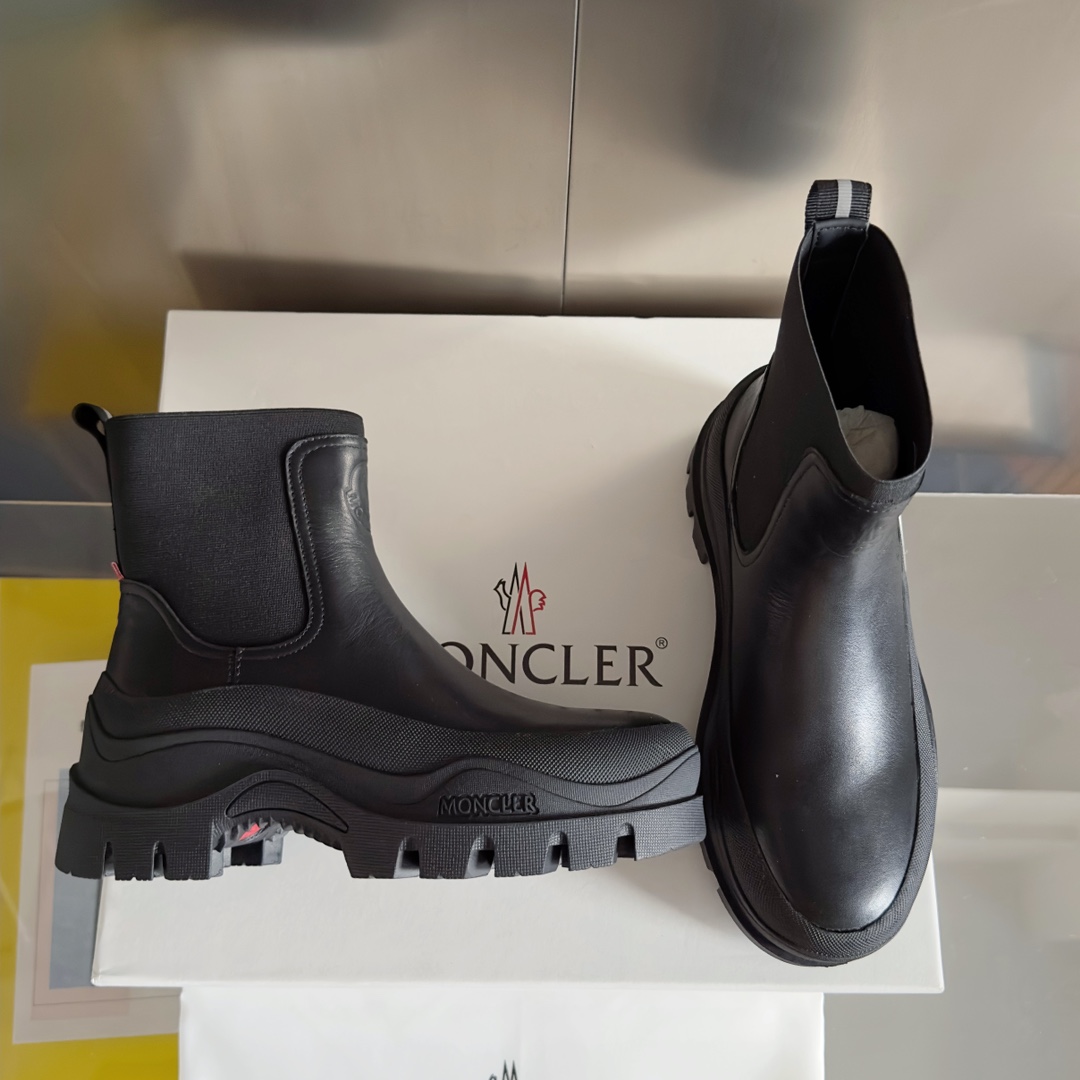 Moncler Male Boots Cow Leather M-l-s