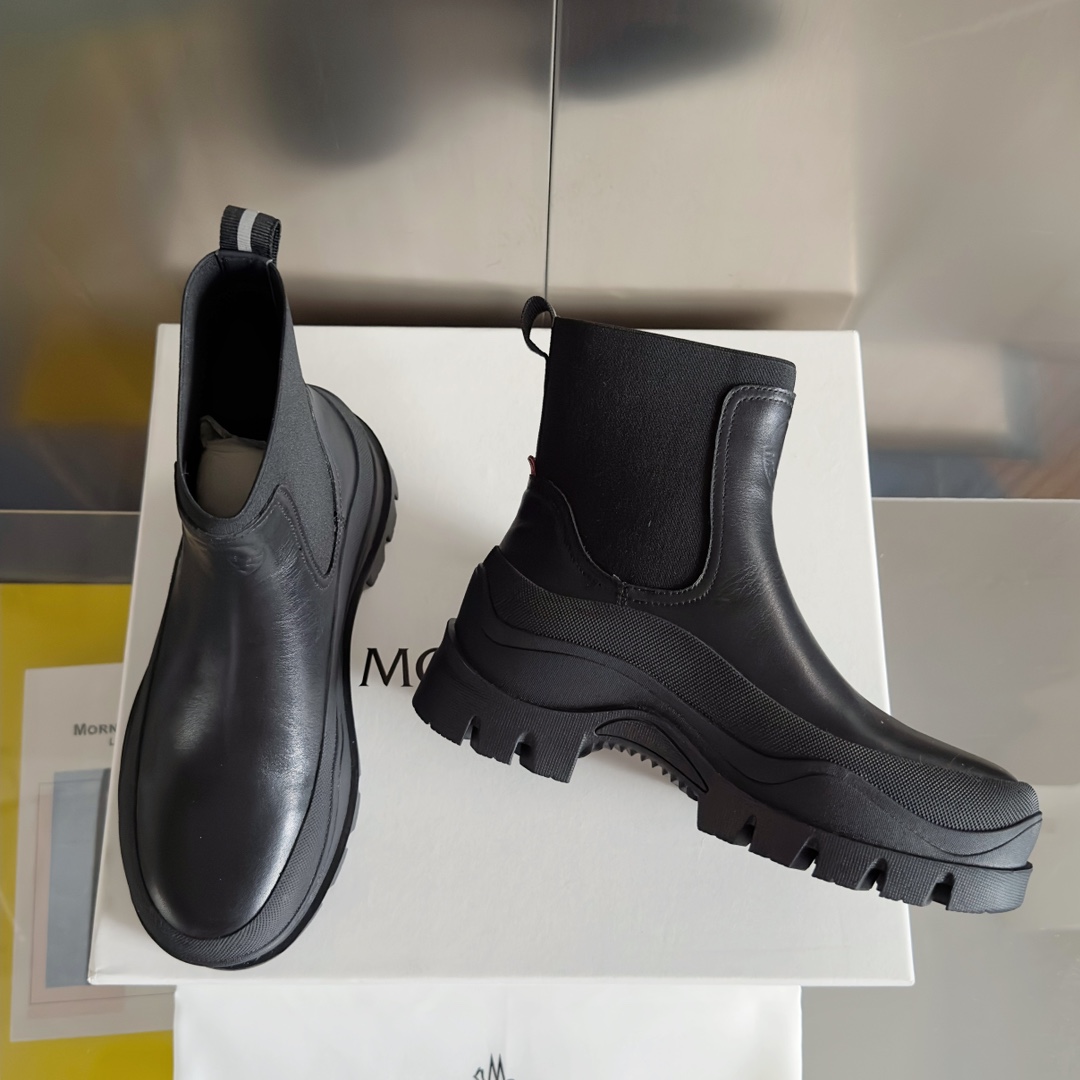 Moncler Male Boots Cow Leather M-l-s