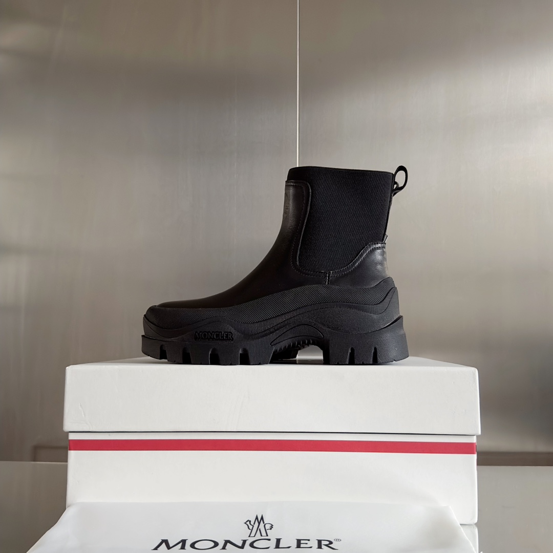 Moncler Male Boots Cow Leather M-l-s