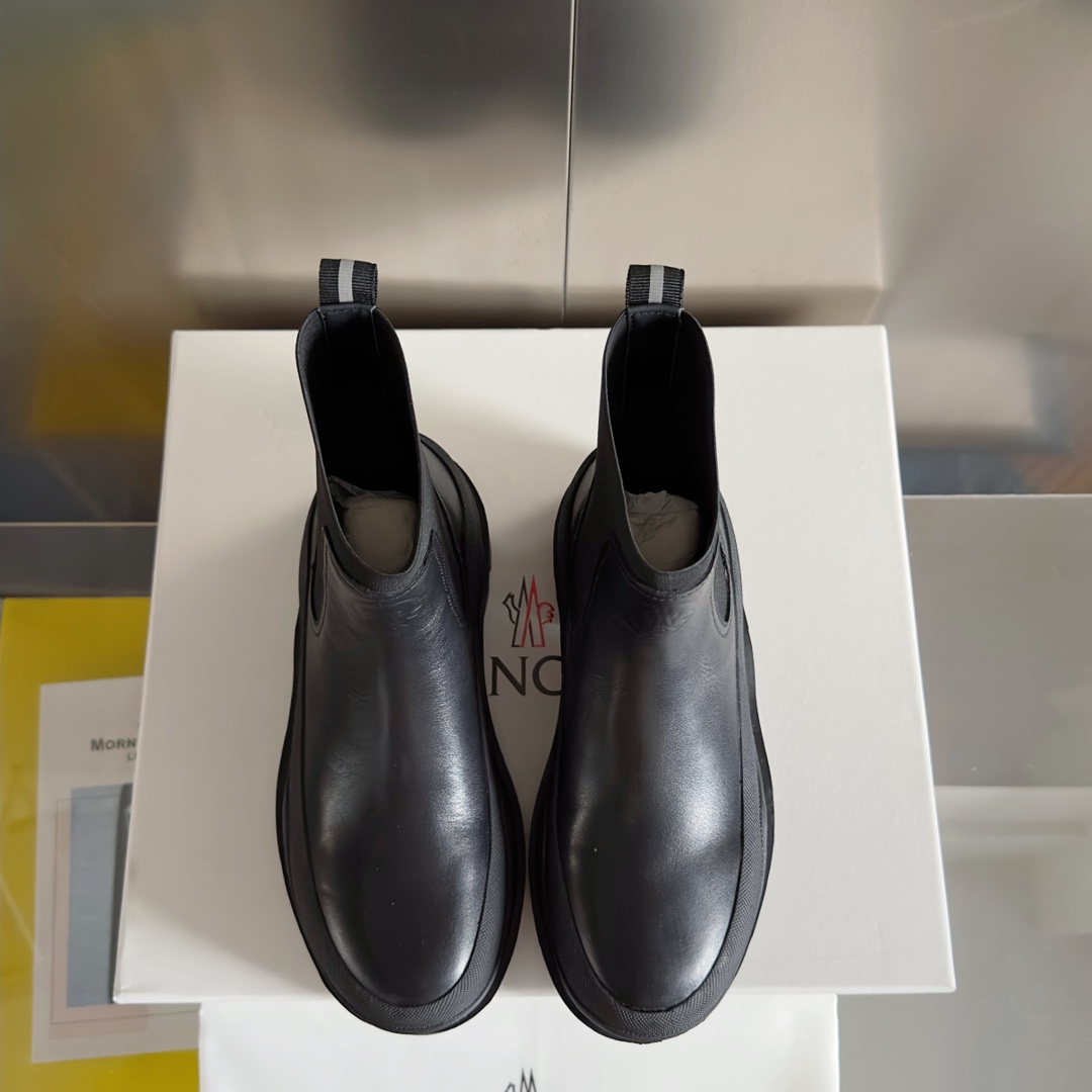 Moncler Male Boots Cow Leather M-l-s