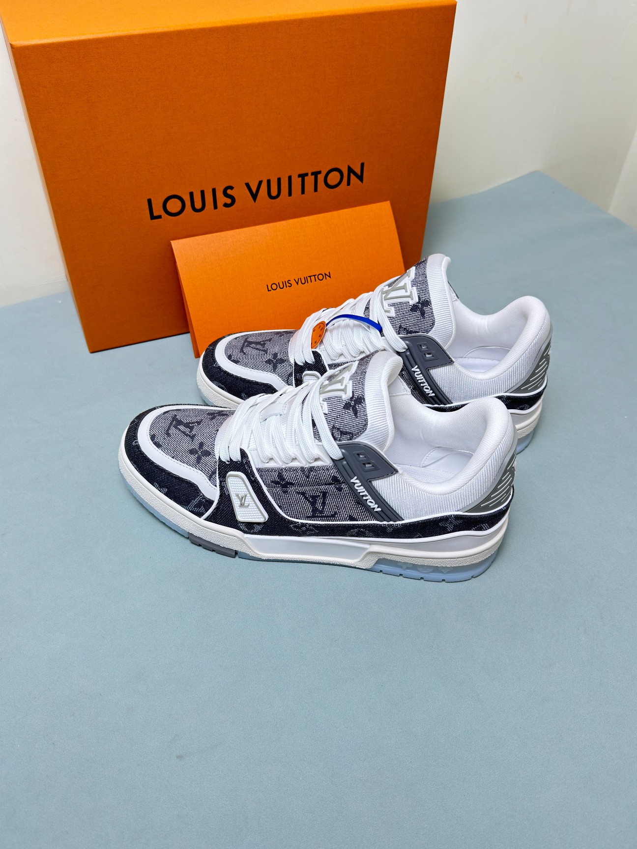 Louis Vuitton Male Sneakers Gray 45-m-l