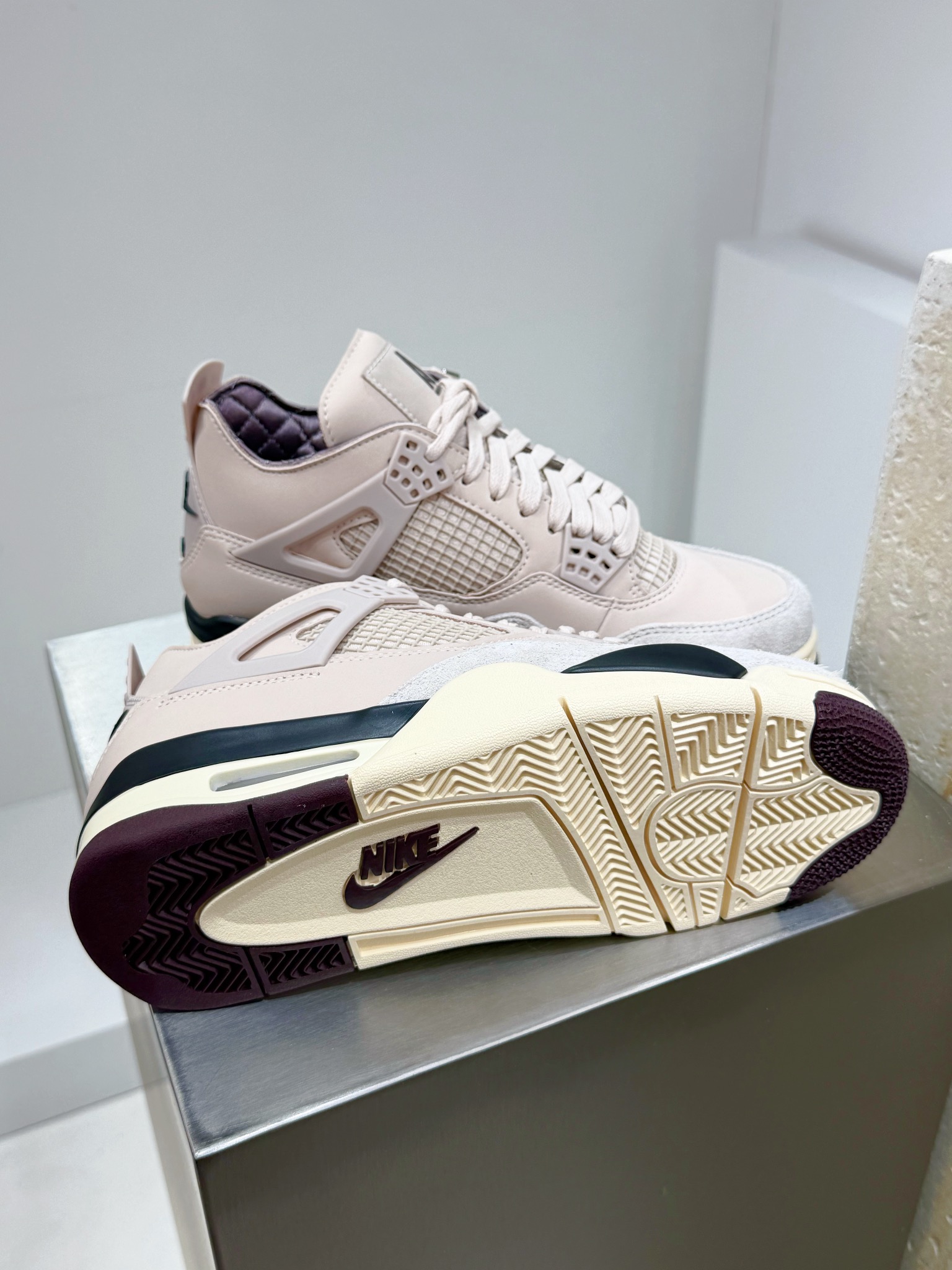 Jordan Nike Male Leather Shoes Red M-l-s