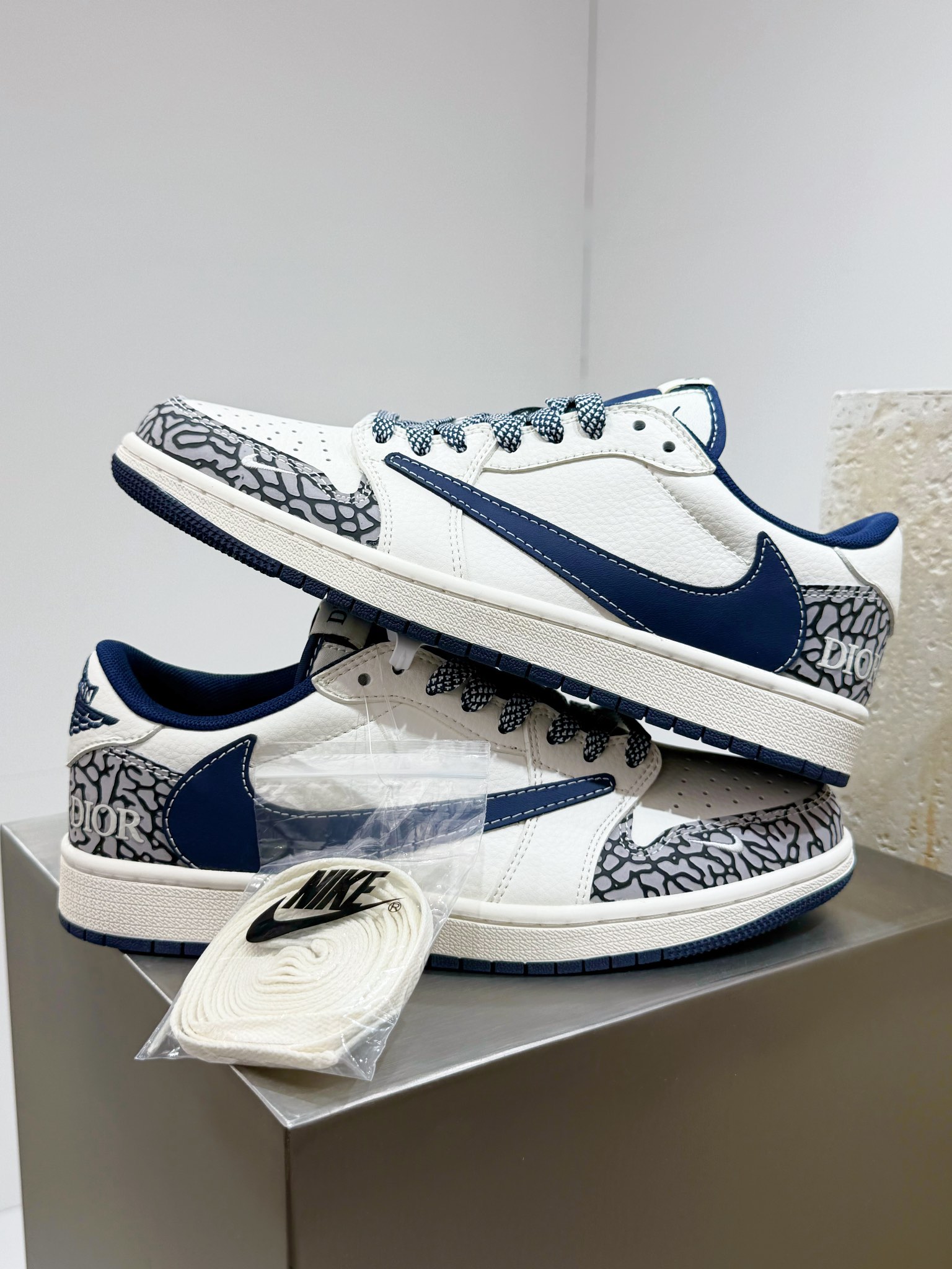 Dior Jordan Nike Male Canvas Shoes Canvas L-s