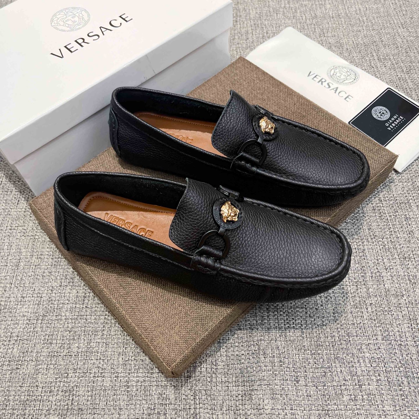 Versace Loafers Cow Leather Breathable