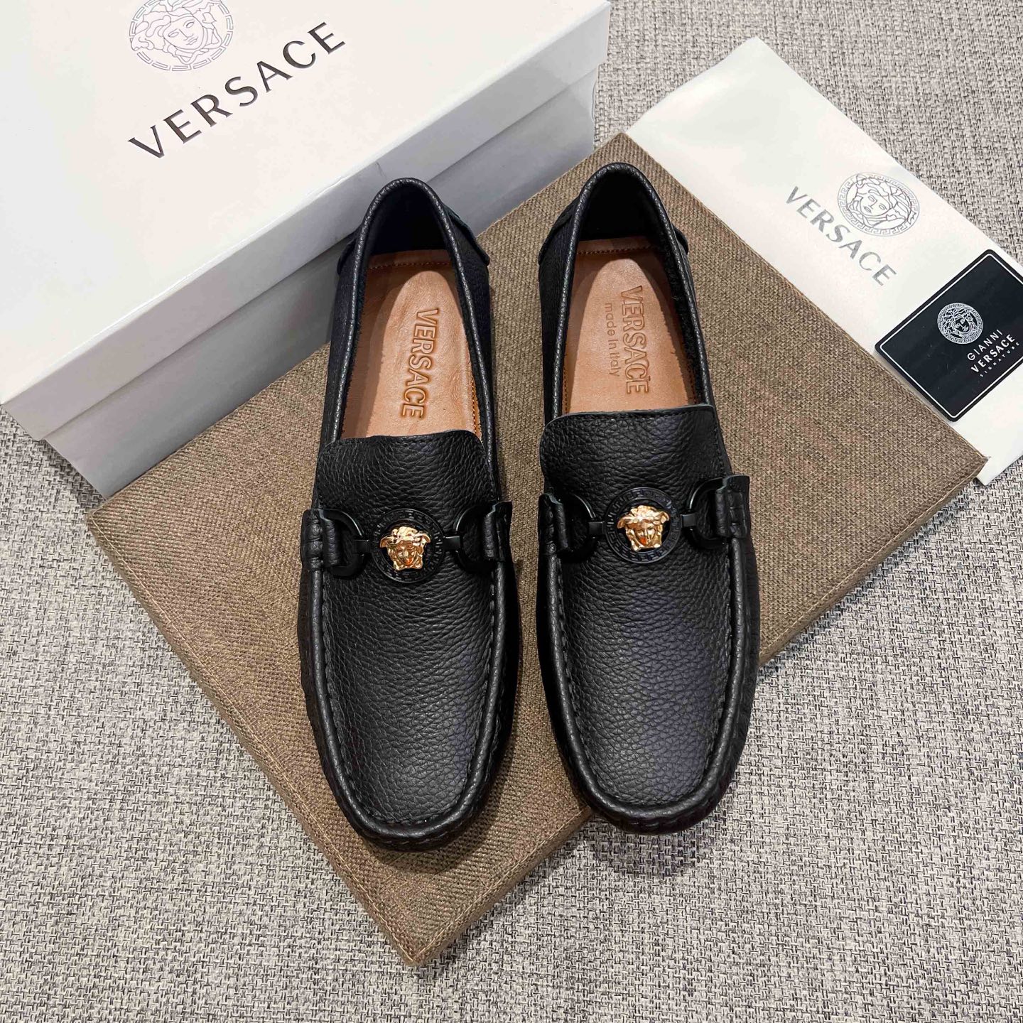 Versace Loafers Cow Leather Breathable