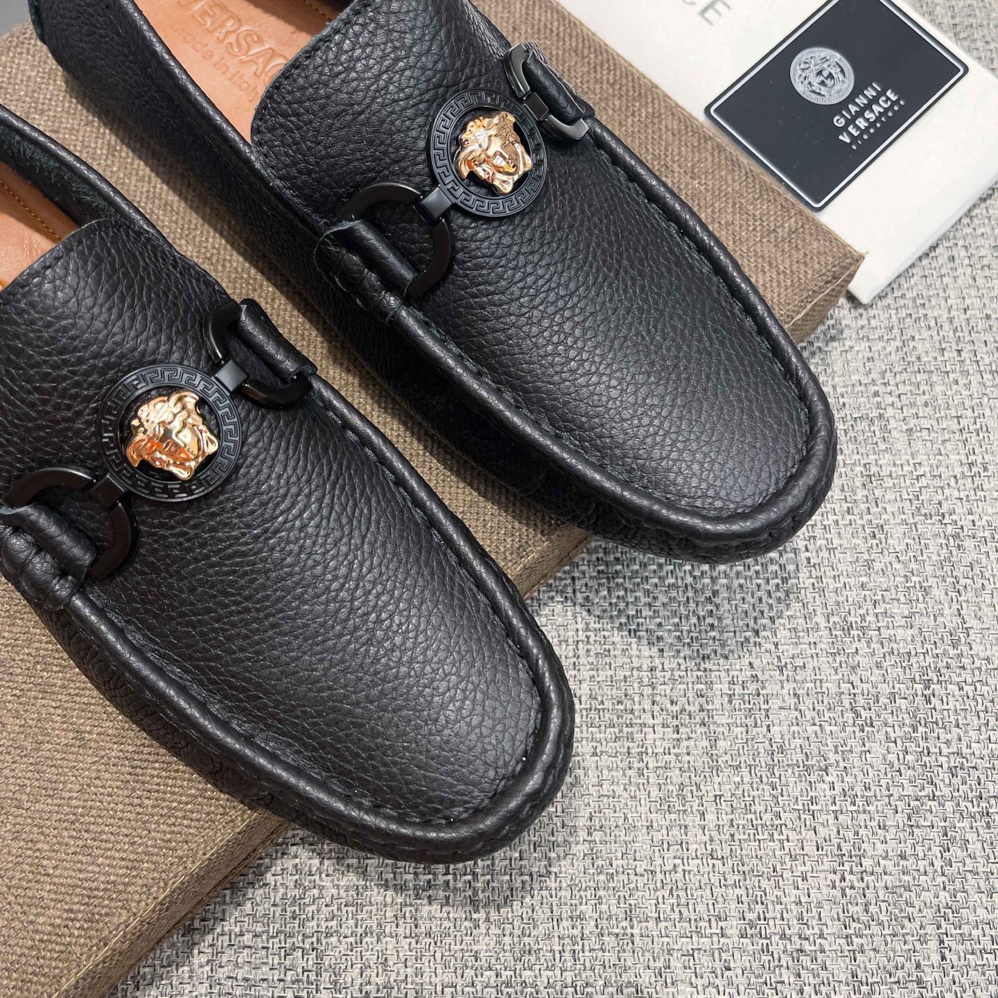 Versace Loafers Cow Leather Breathable