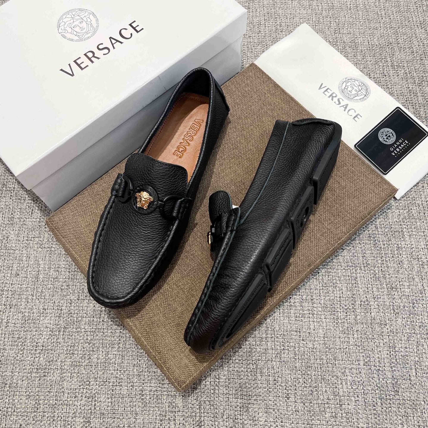 Versace Loafers Cow Leather Breathable