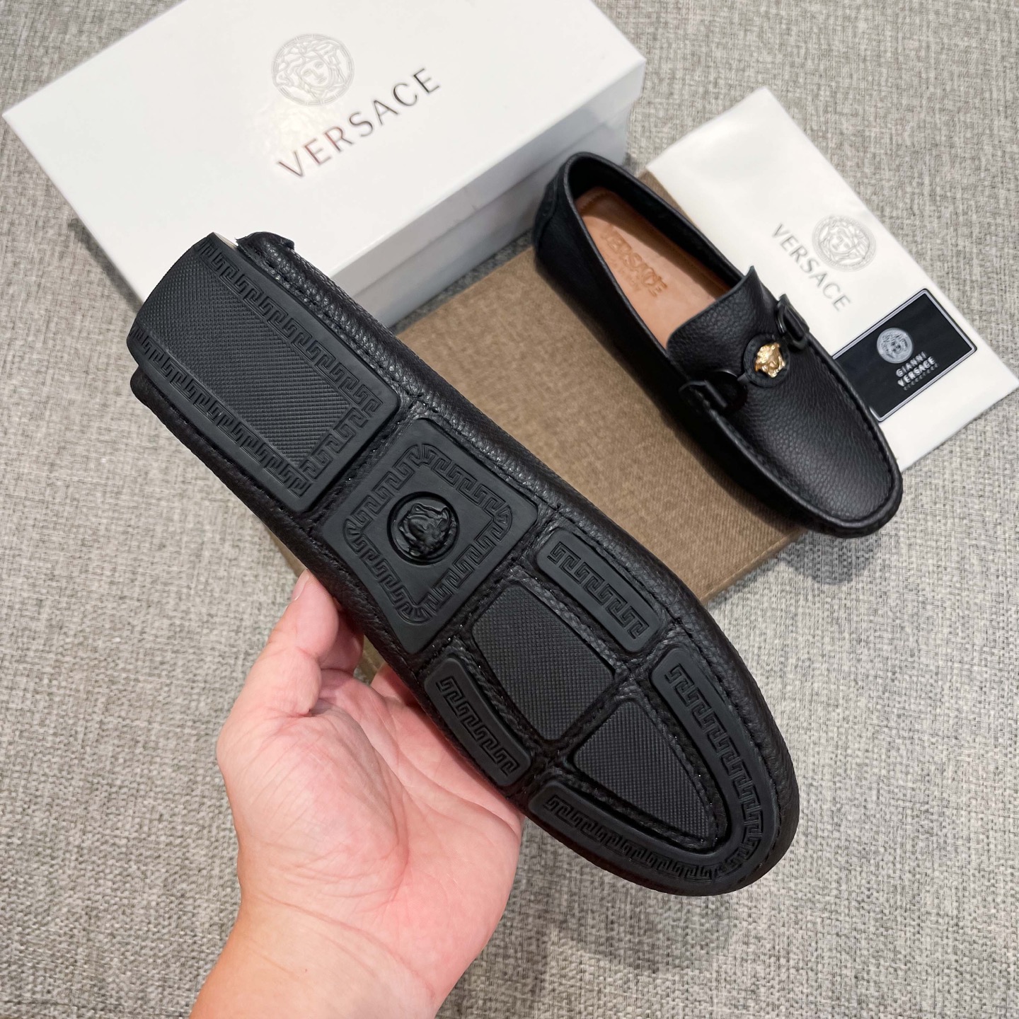 Versace Loafers Cow Leather Breathable
