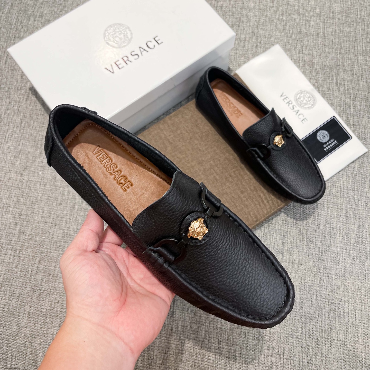 Versace Loafers Cow Leather Breathable