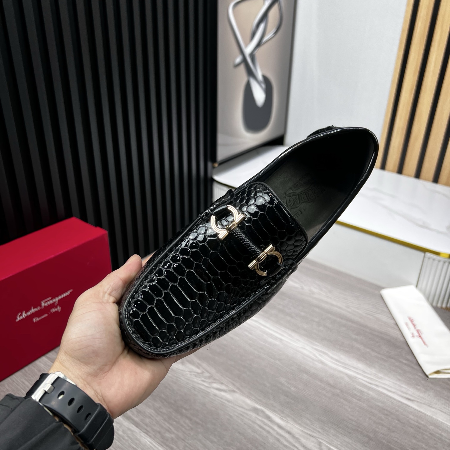 Ferragamo Male Loafers Cow Leather