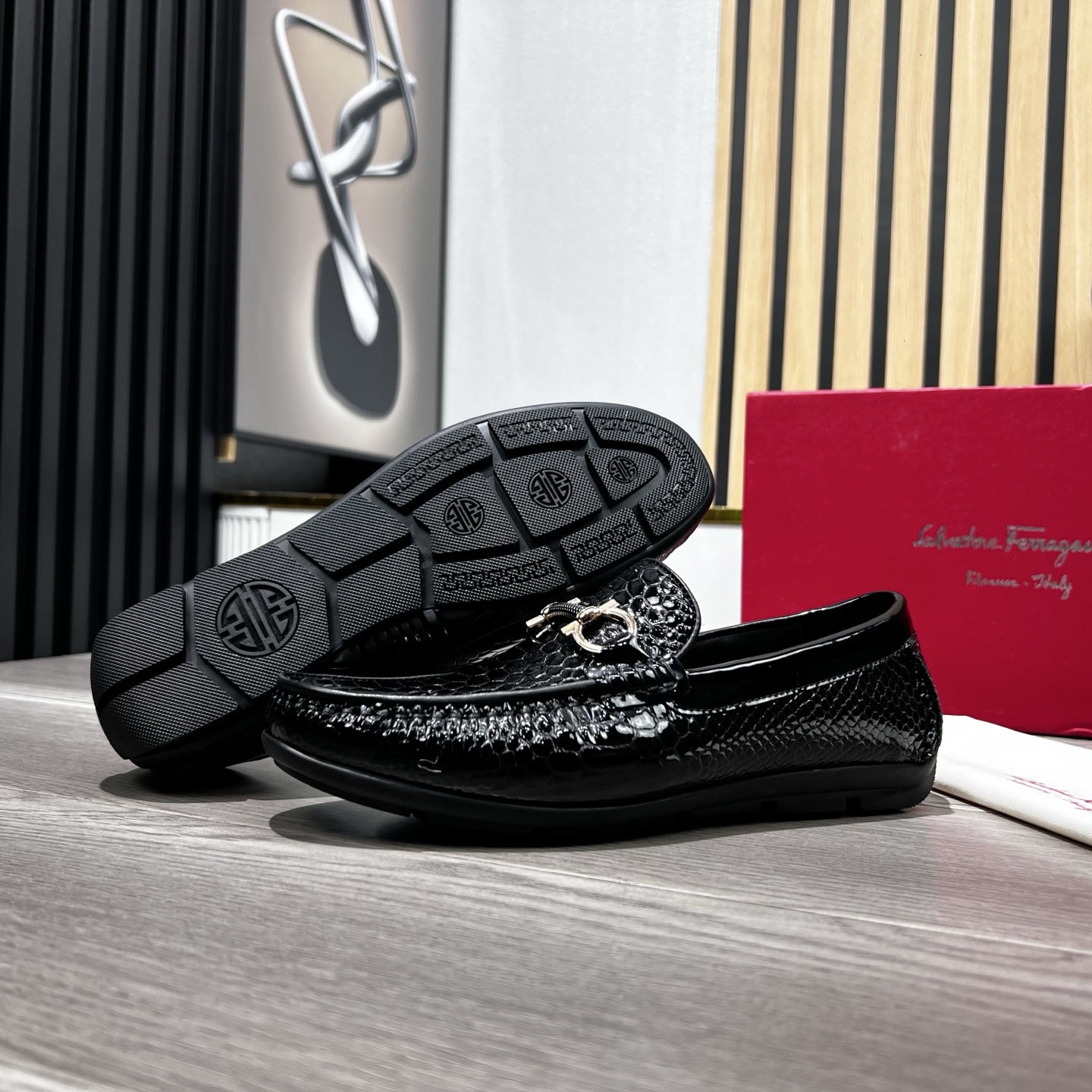 Ferragamo Male Loafers Cow Leather