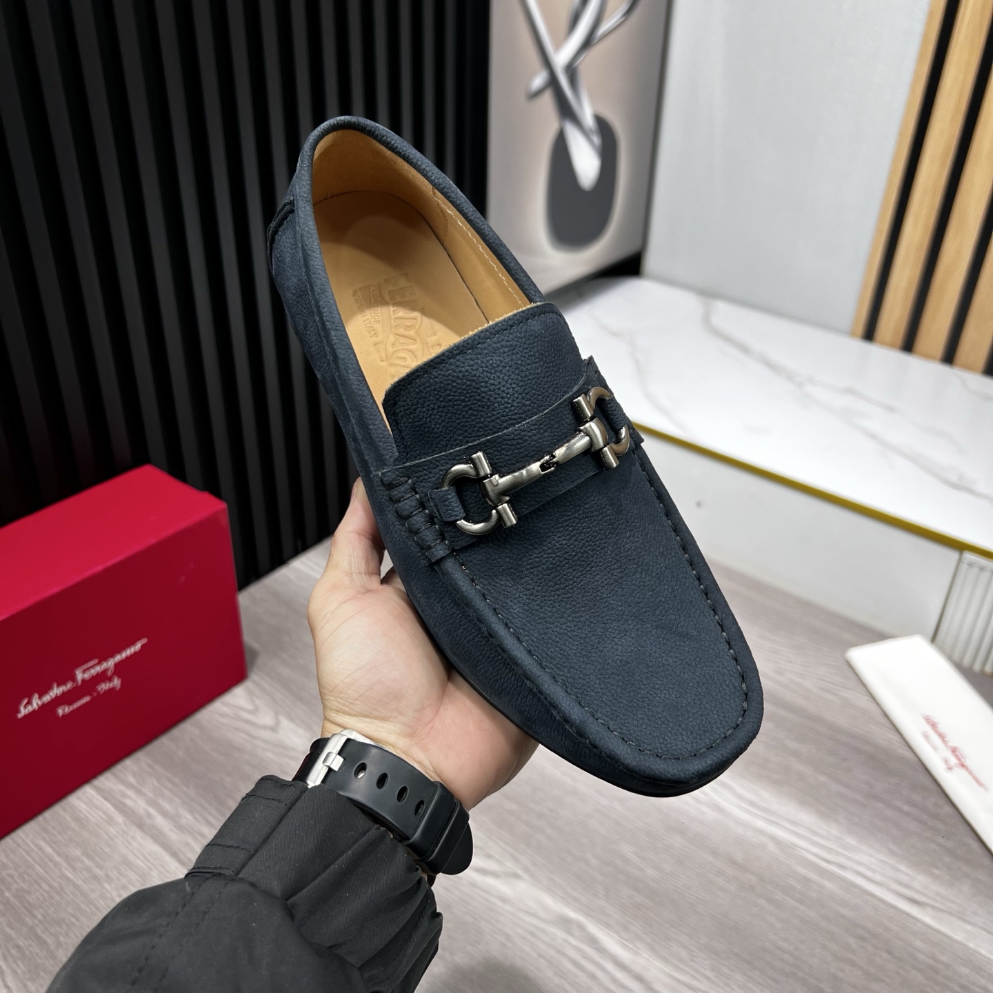 Ferragamo Male Loafers Cow Leather