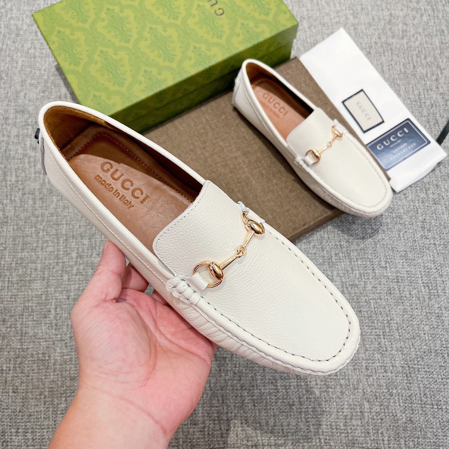 Gucci Male Loafers Cow Leather Breathable