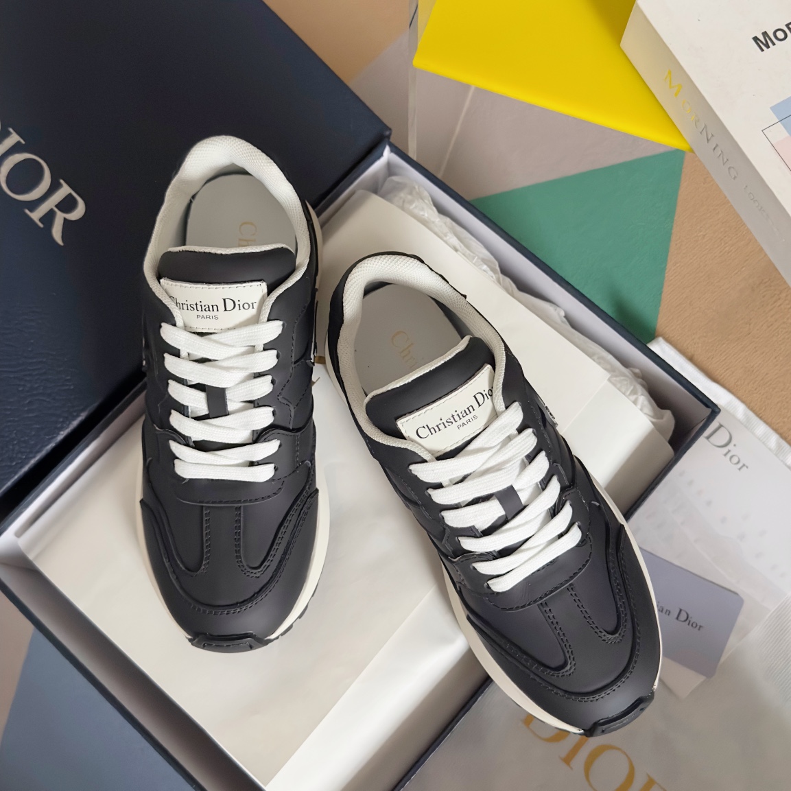 Dior Male Sneakers Black Breathable M-s