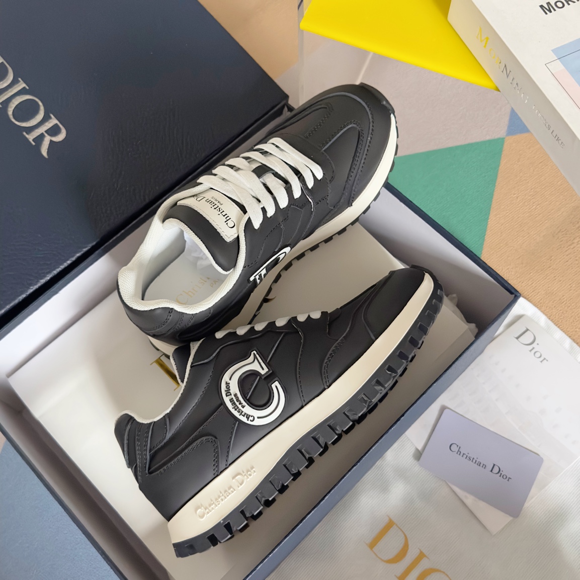 Dior Male Sneakers Black Breathable M-s