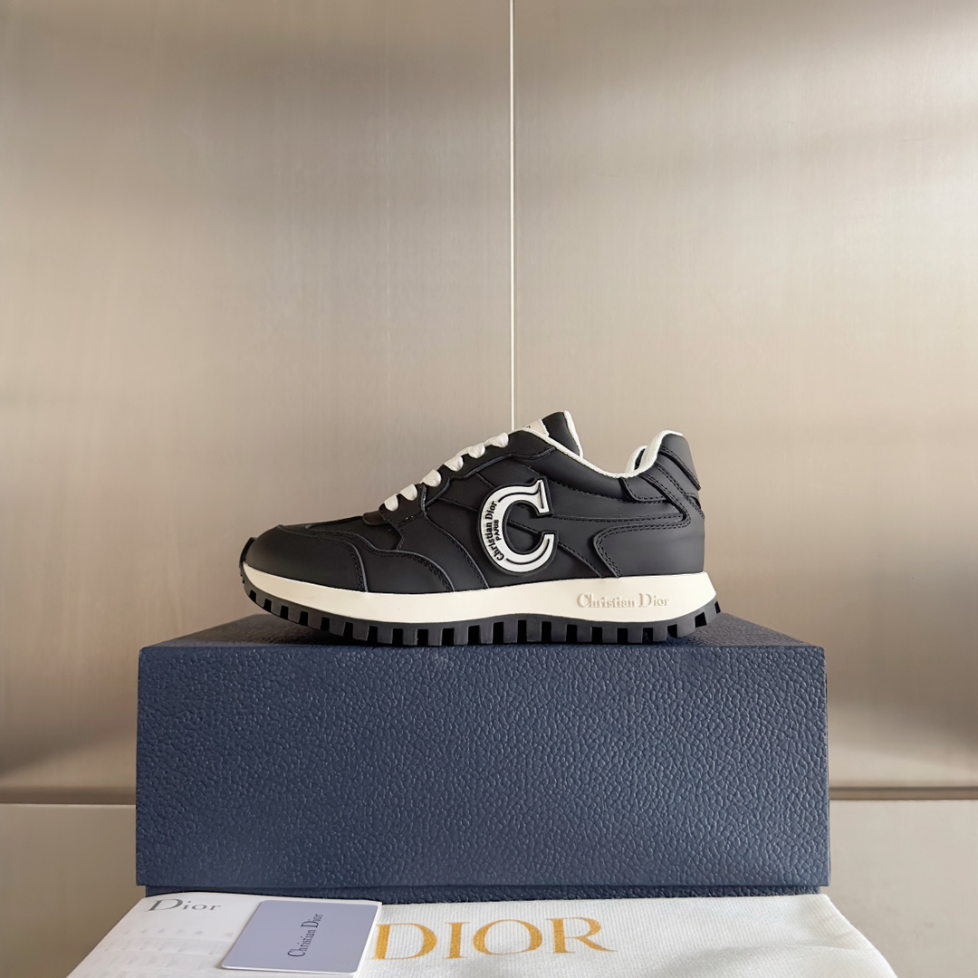 Dior Male Sneakers Black Breathable M-s