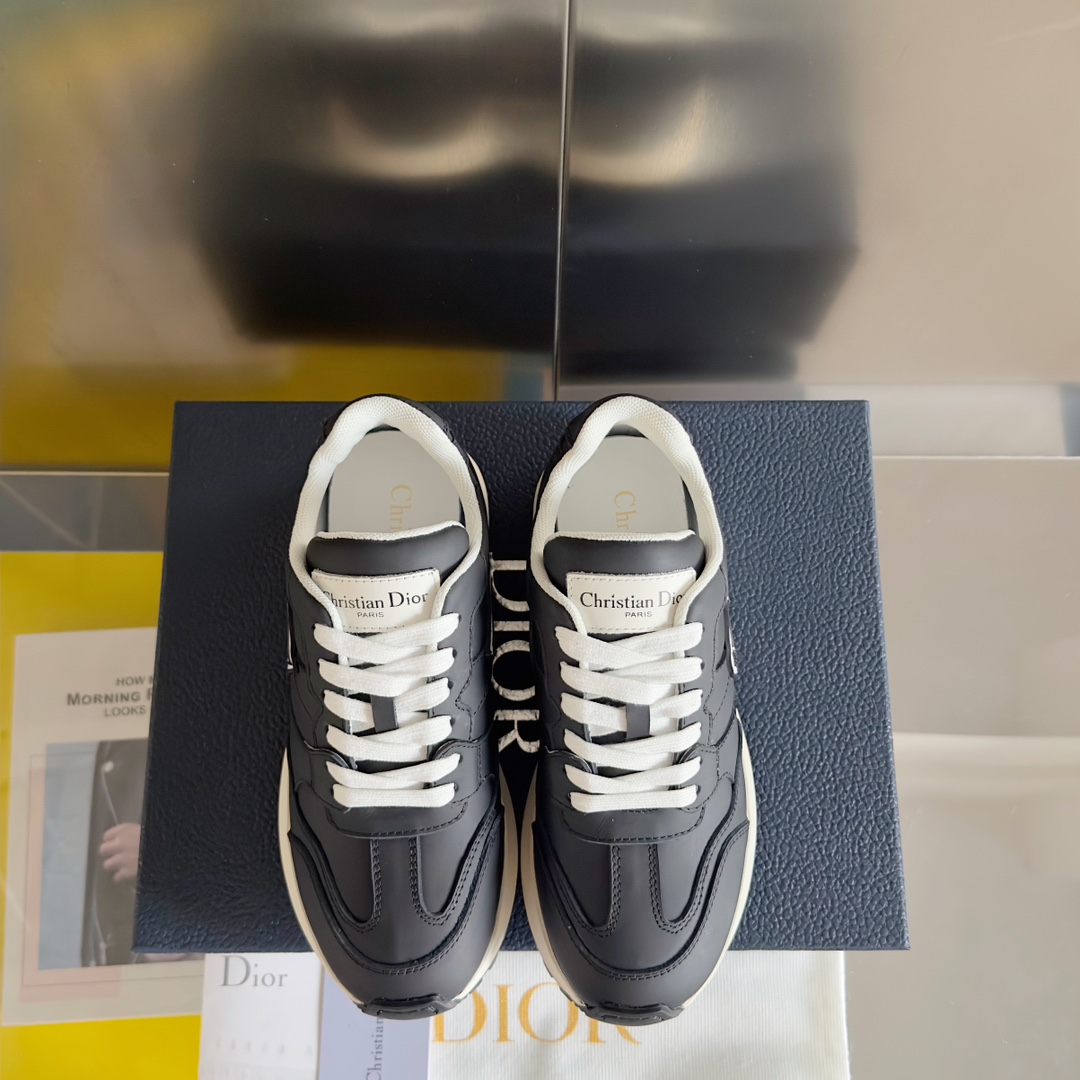 Dior Male Sneakers Black Breathable M-s