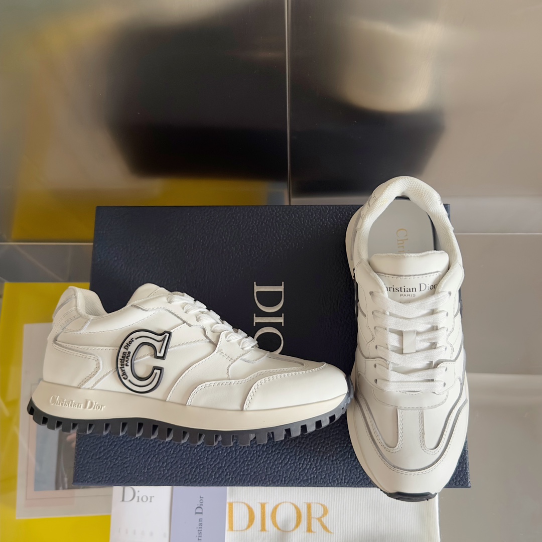 Dior Male Sneakers Black Breathable M-s