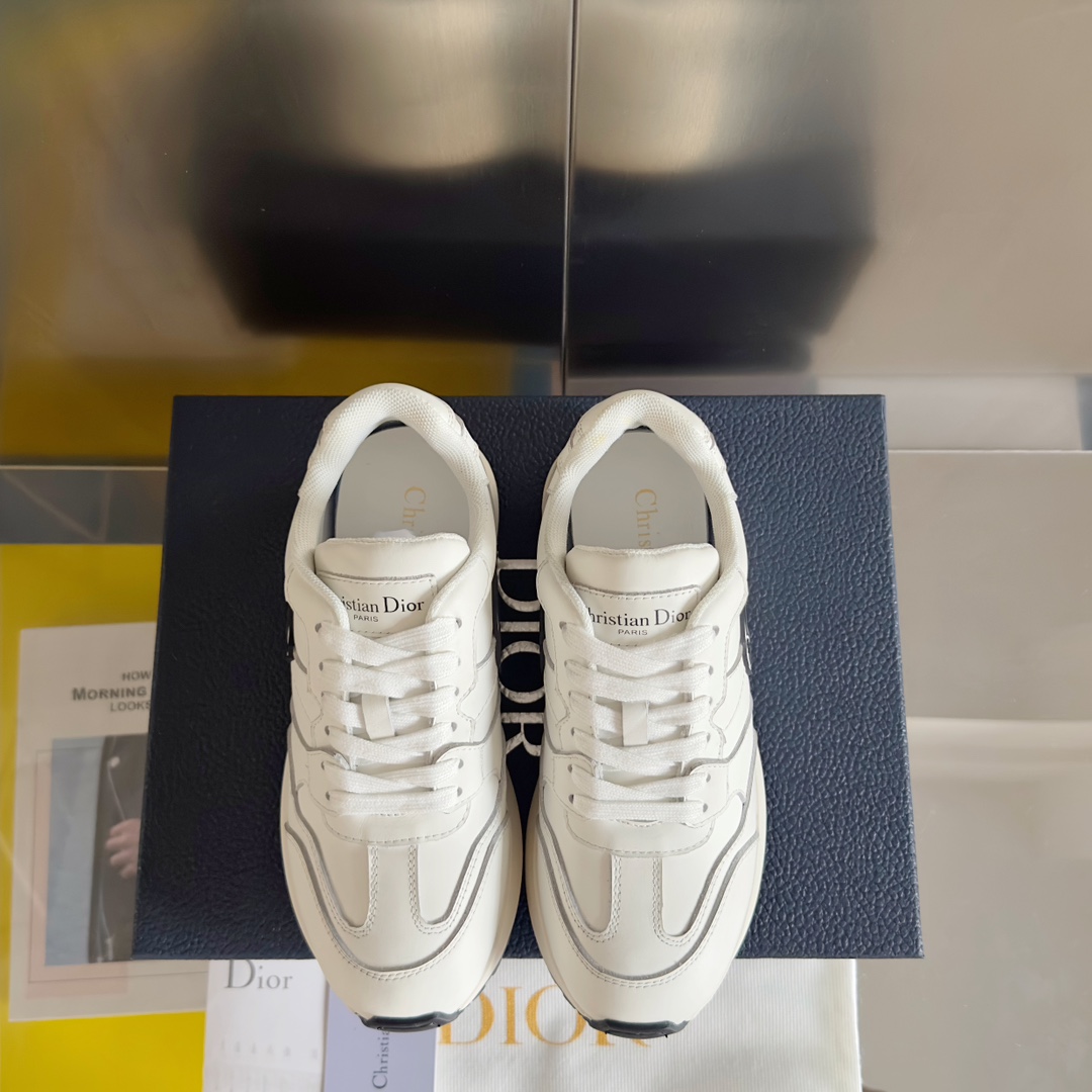 Dior Male Sneakers Black Breathable M-s