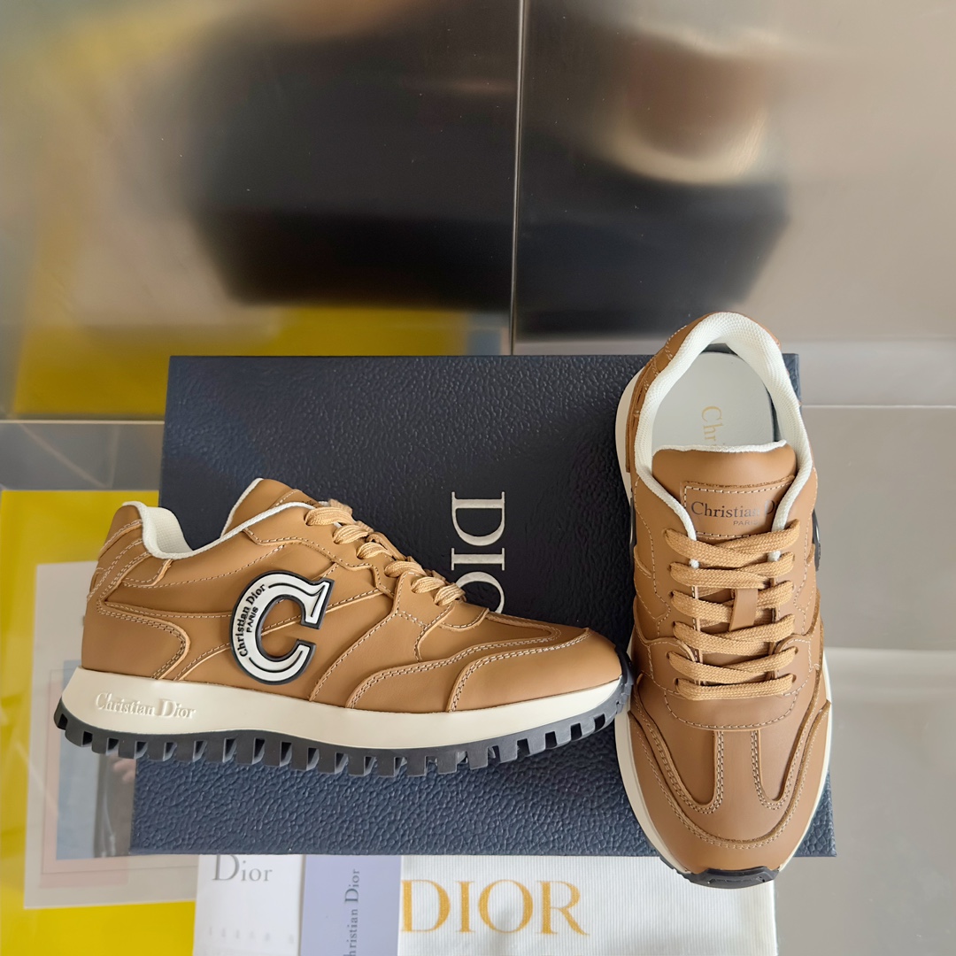 Dior Male Sneakers Black Breathable M-s