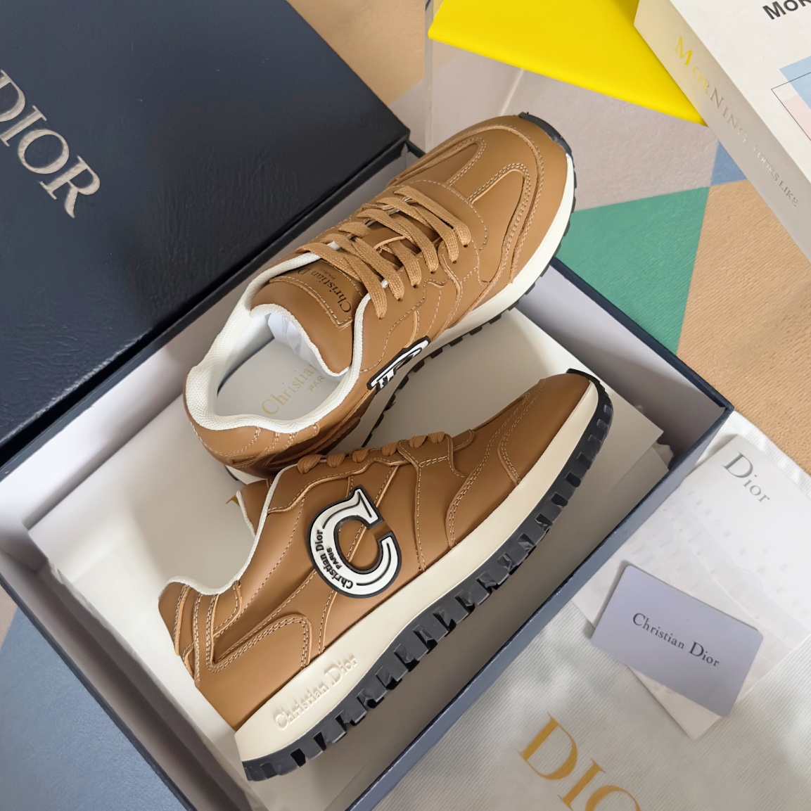Dior Male Sneakers Black Breathable M-s