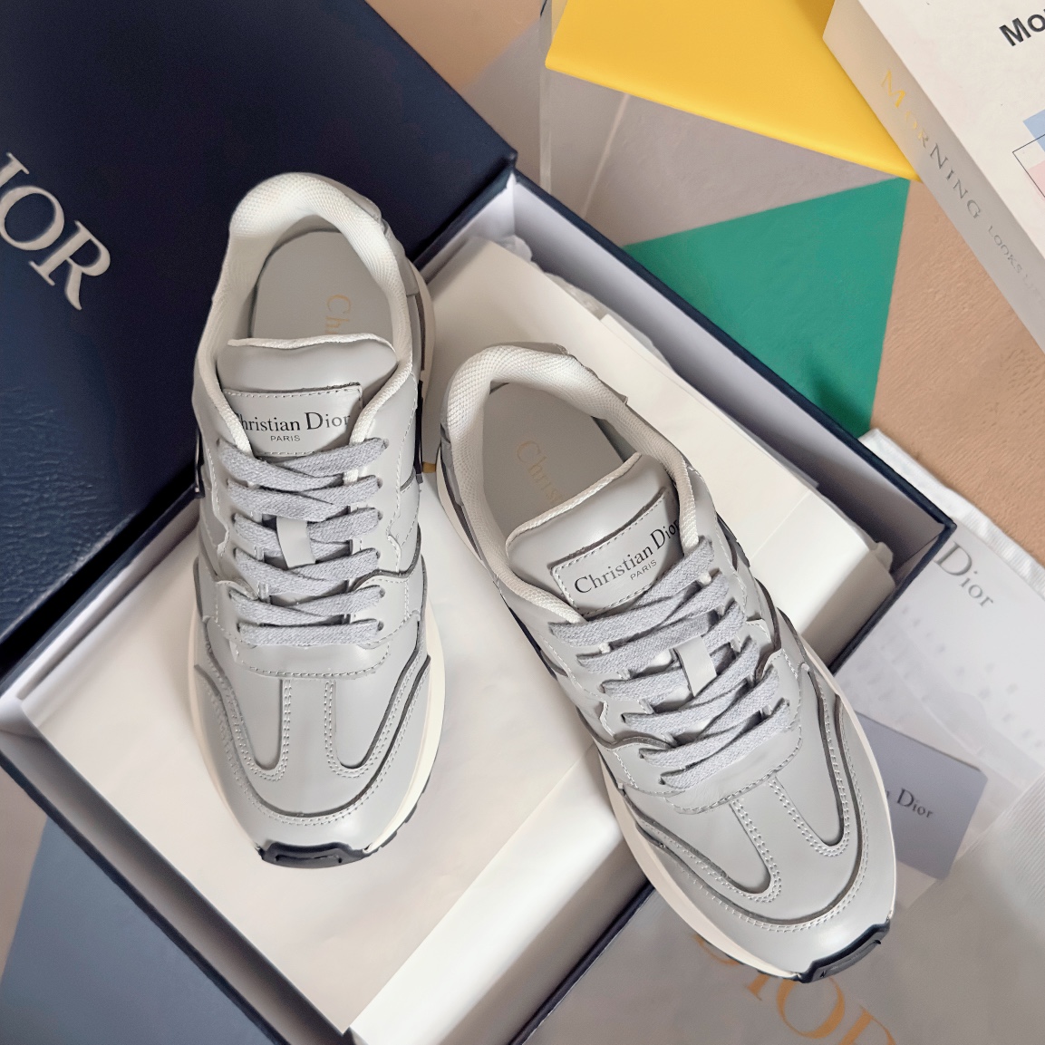 Dior Male Sneakers Black Breathable M-s