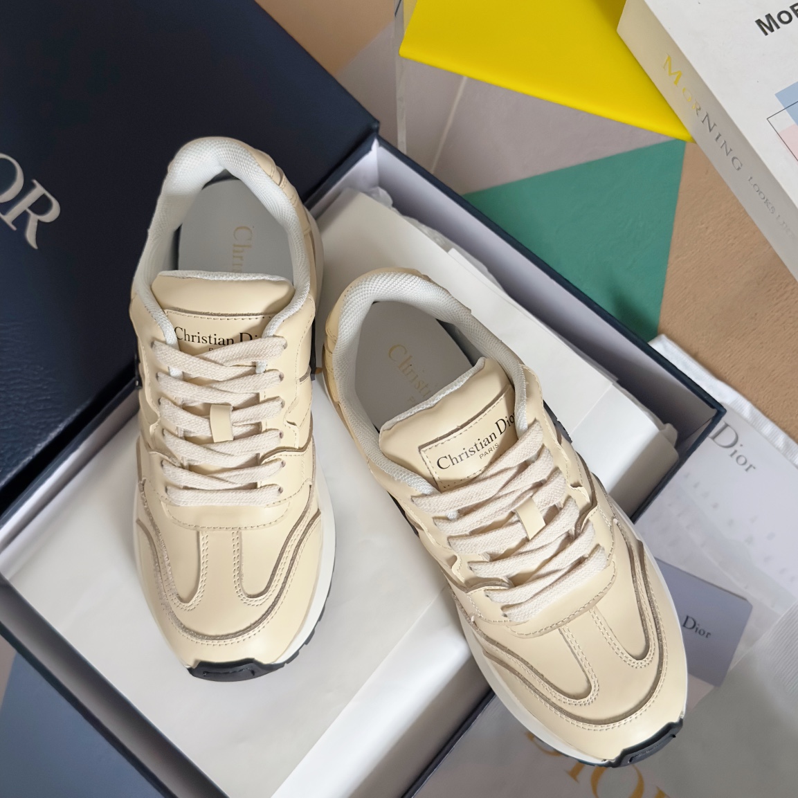 Dior Male Sneakers Black Breathable M-s