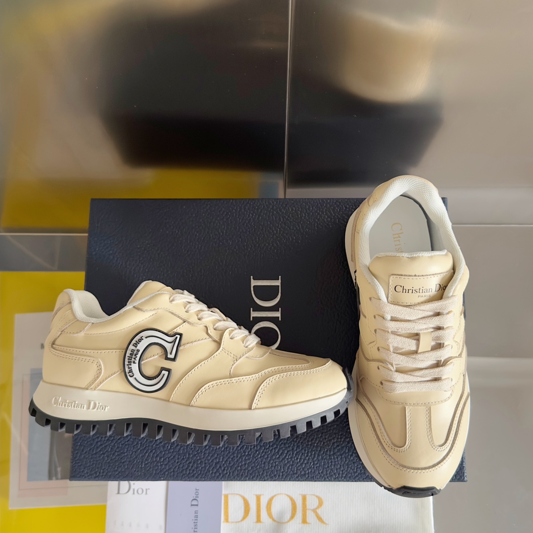 Dior Male Sneakers Black Breathable M-s
