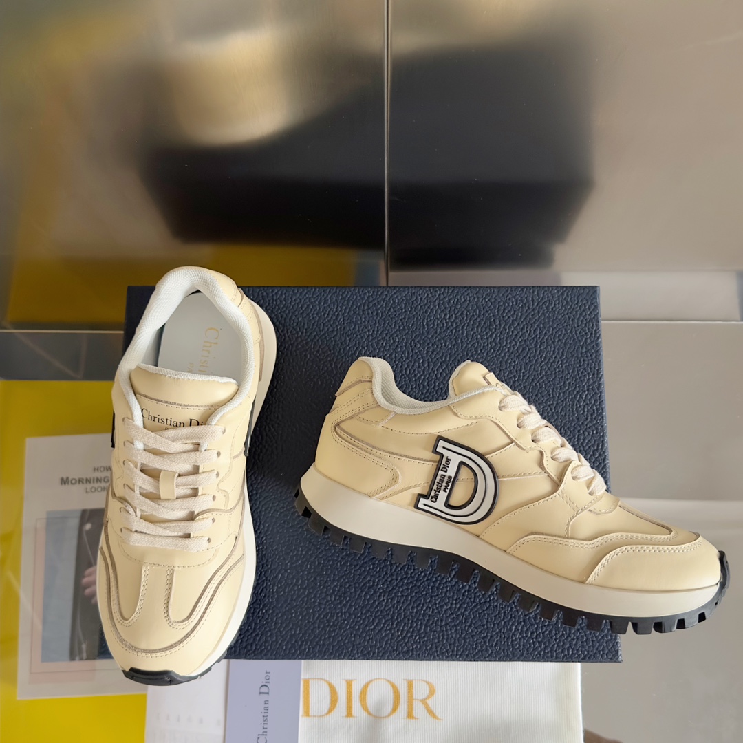 Dior Male Sneakers Black Breathable M-s