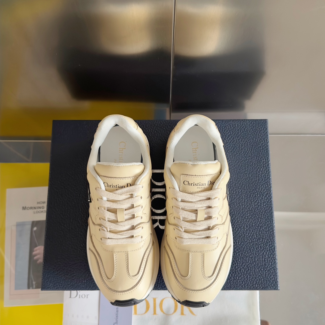 Dior Male Sneakers Black Breathable M-s