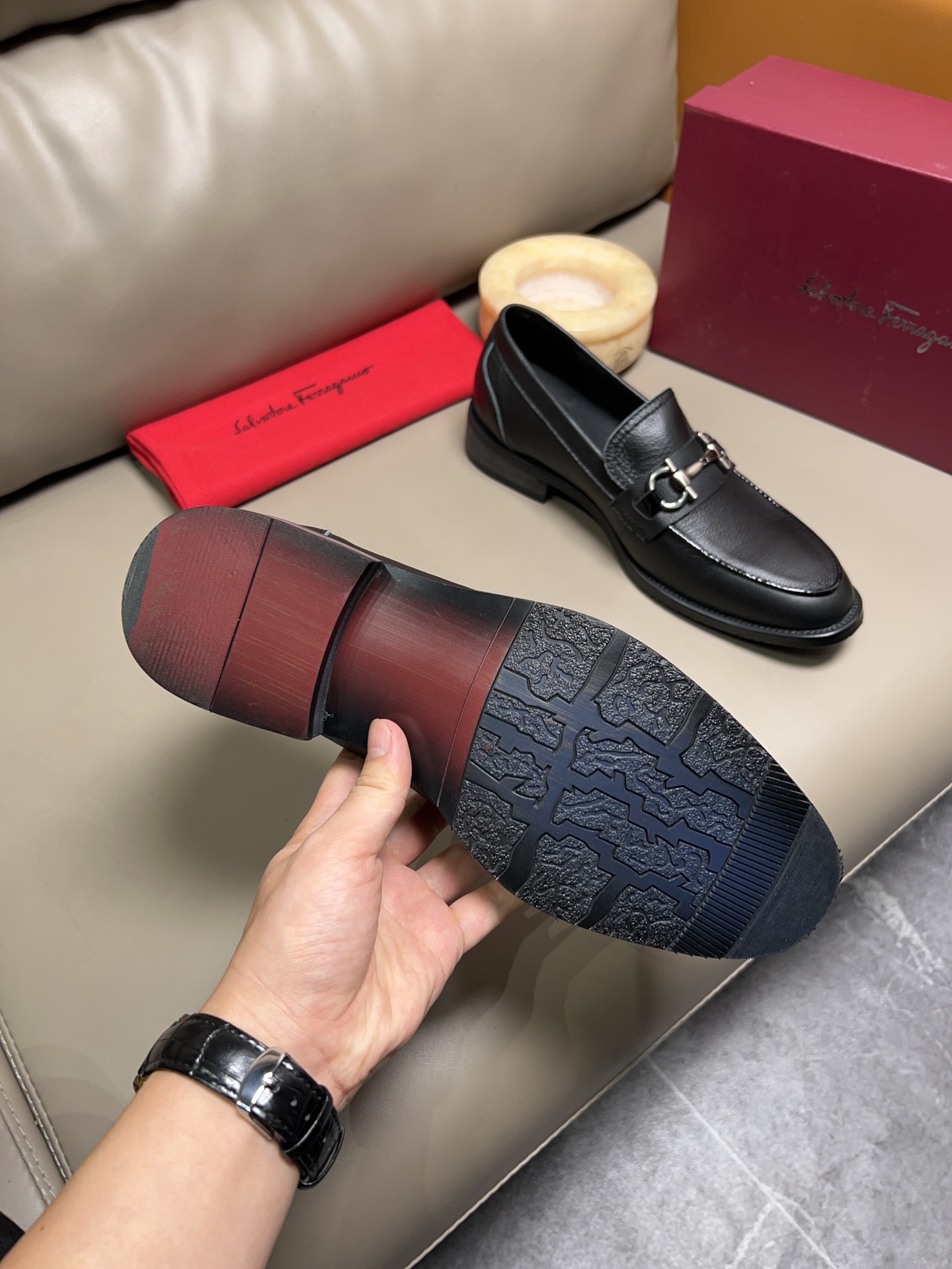 Ferragamo Leather Shoes Cow Leather Breathable