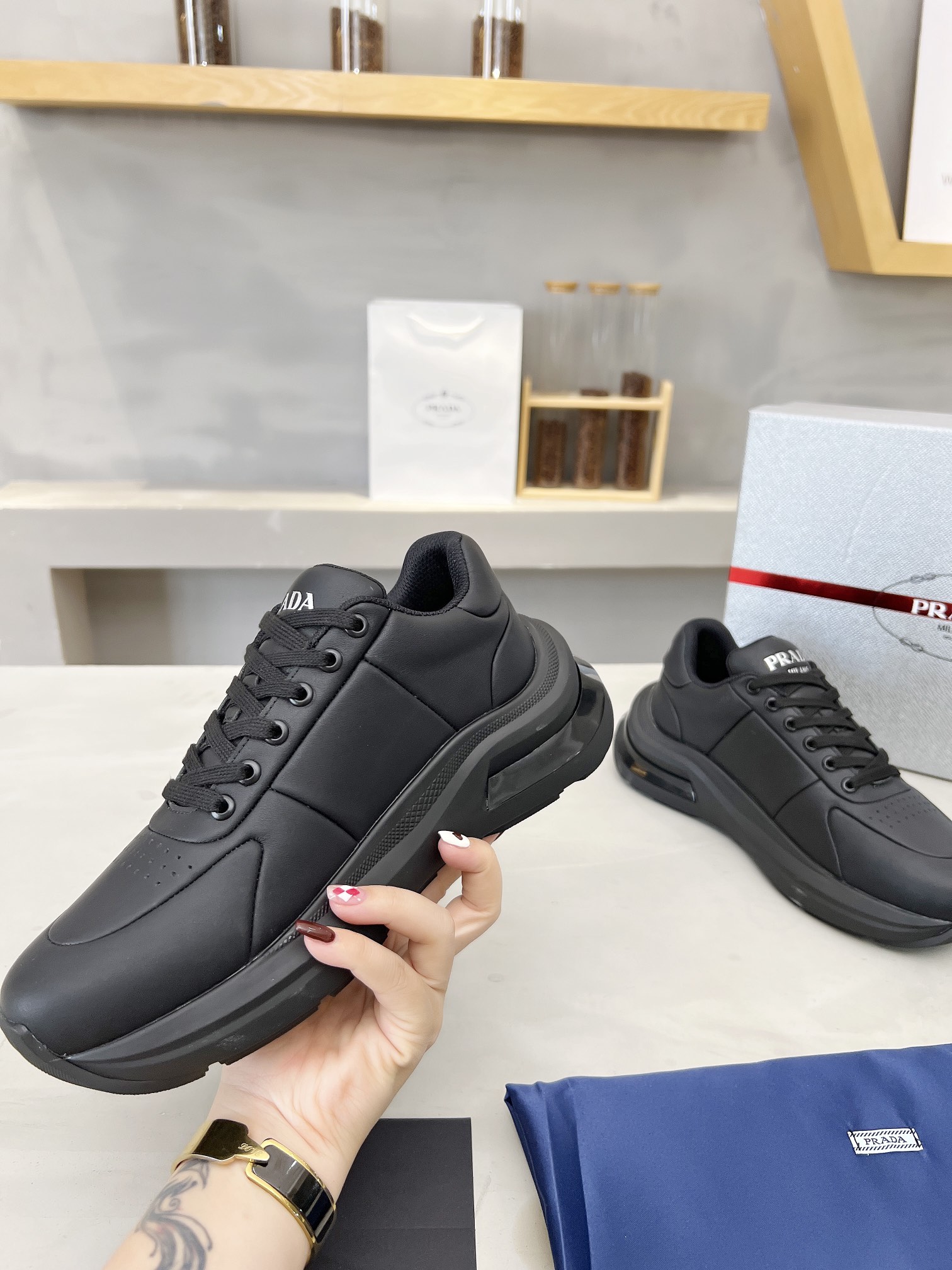 Prada Male Basic Shoes Mesh Breathable