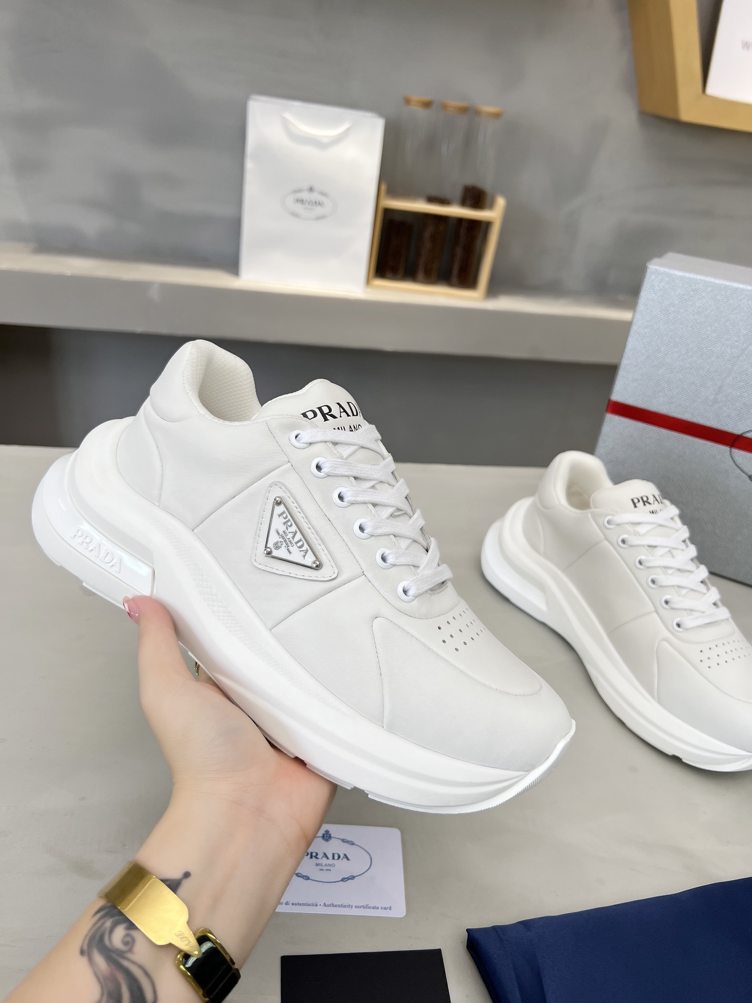 Prada Male Basic Shoes Mesh Breathable