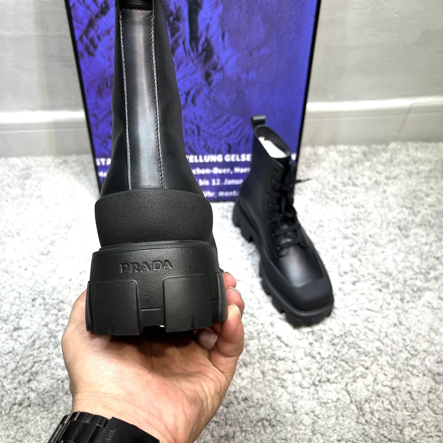 Prada Male Boots Cow Leather