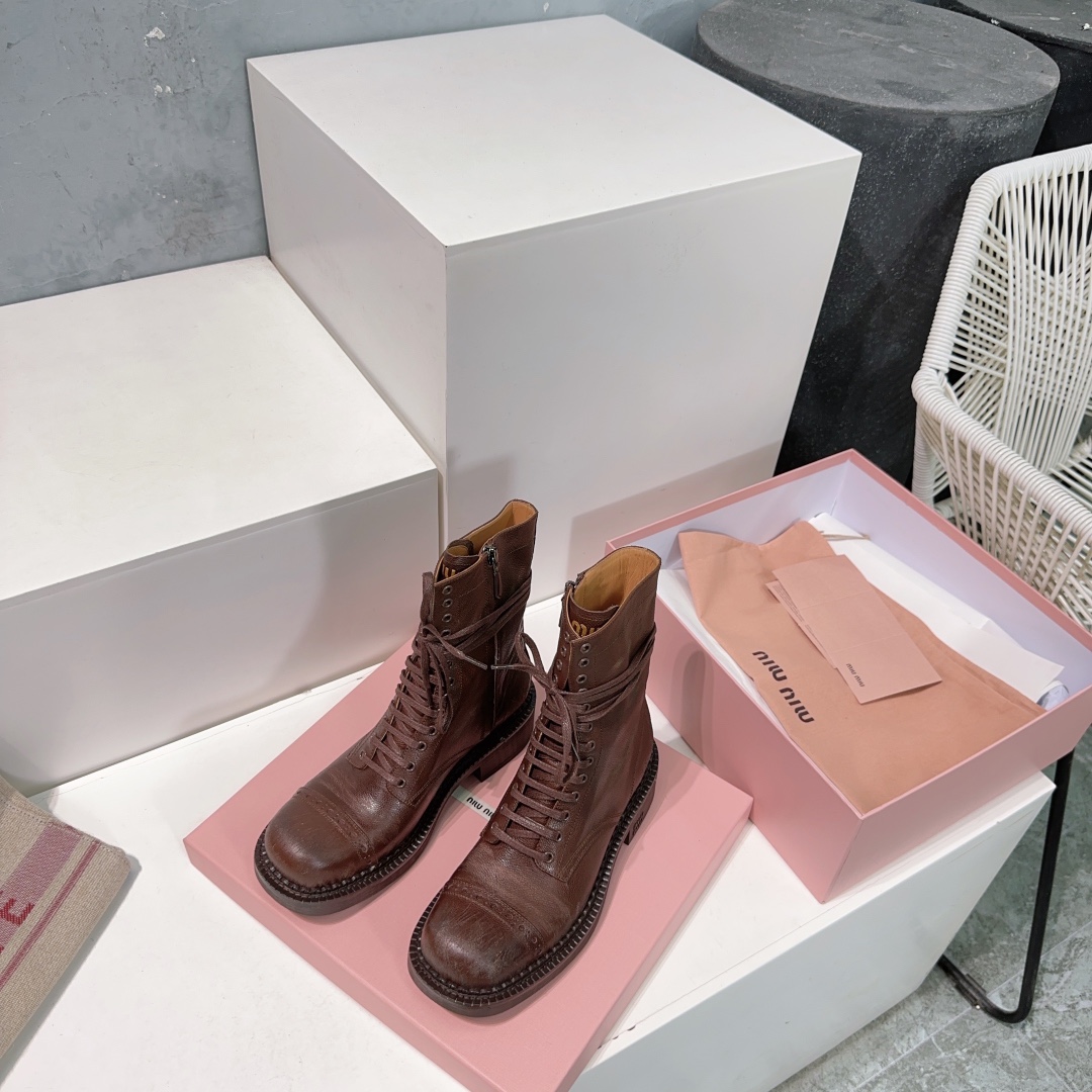 Miu Miu Boots Real Leather M-l-s