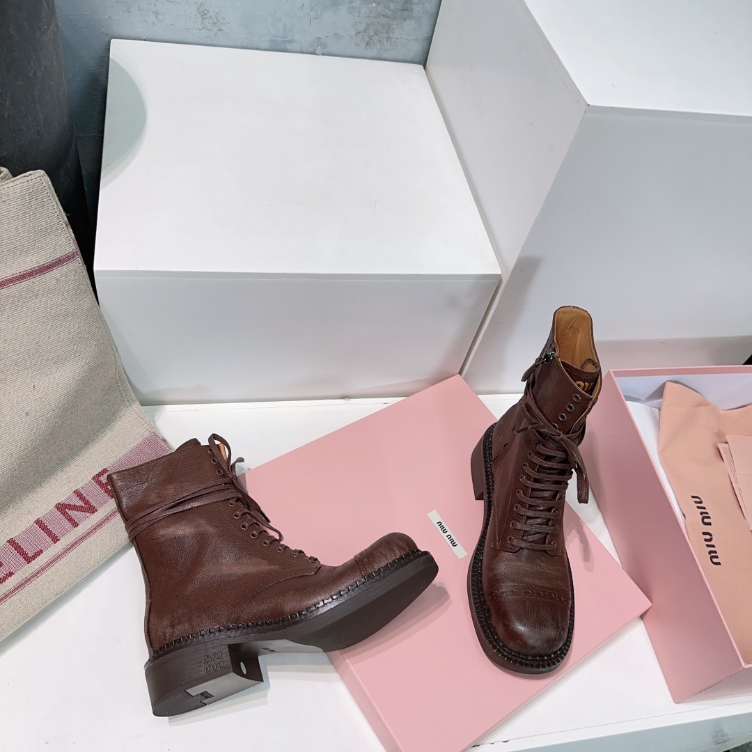 Miu Miu Boots Real Leather M-l-s