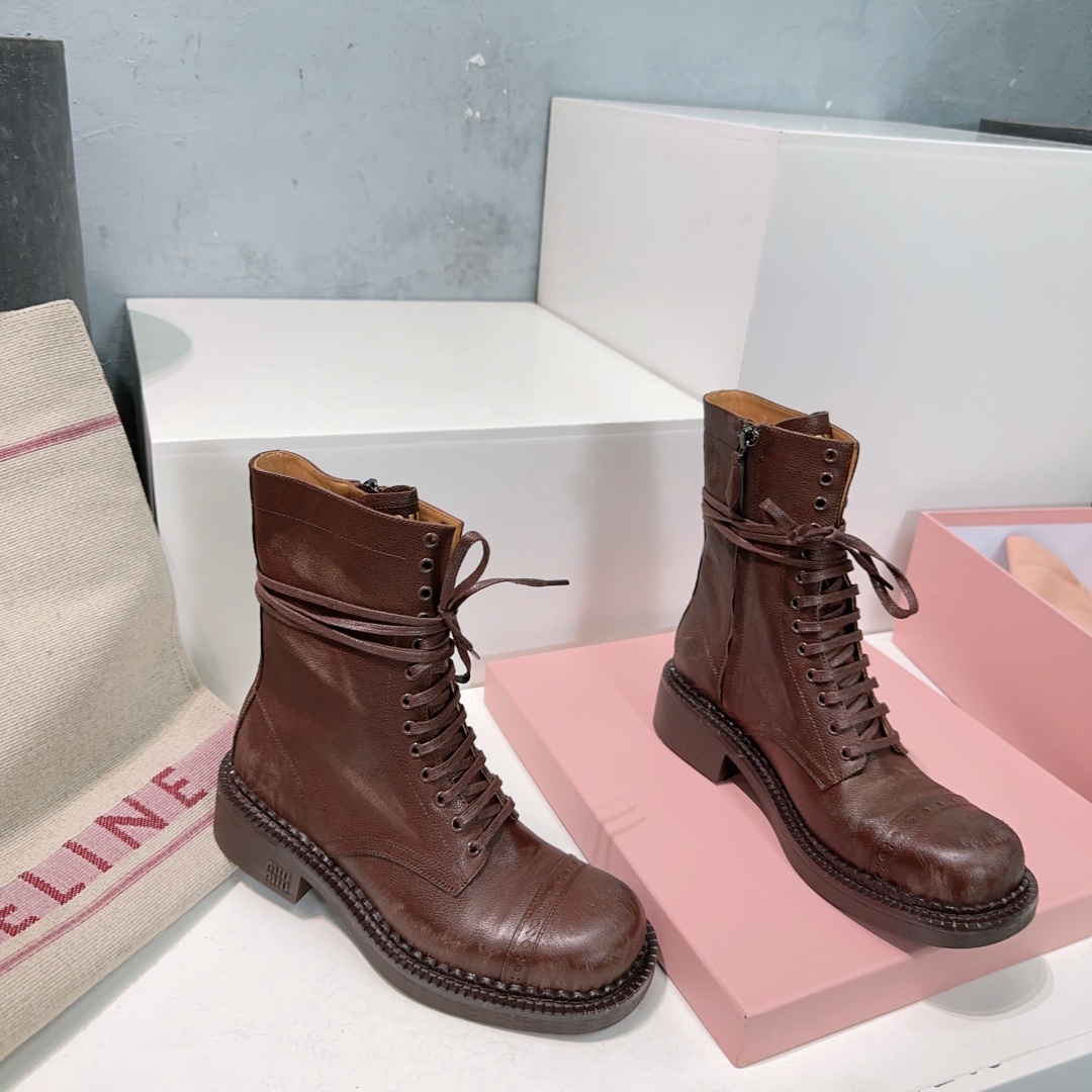 Miu Miu Boots Real Leather M-l-s