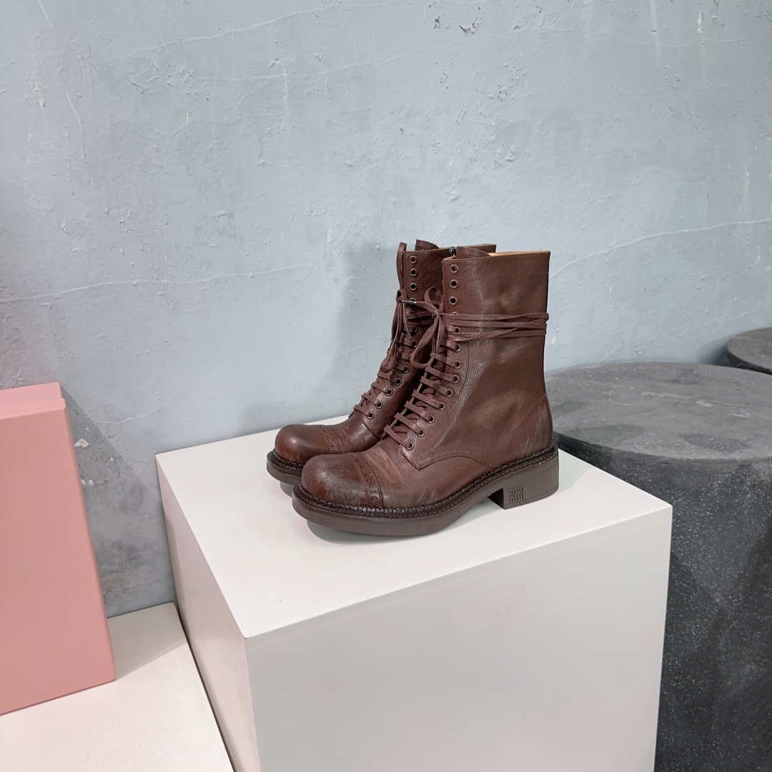 Miu Miu Boots Real Leather M-l-s