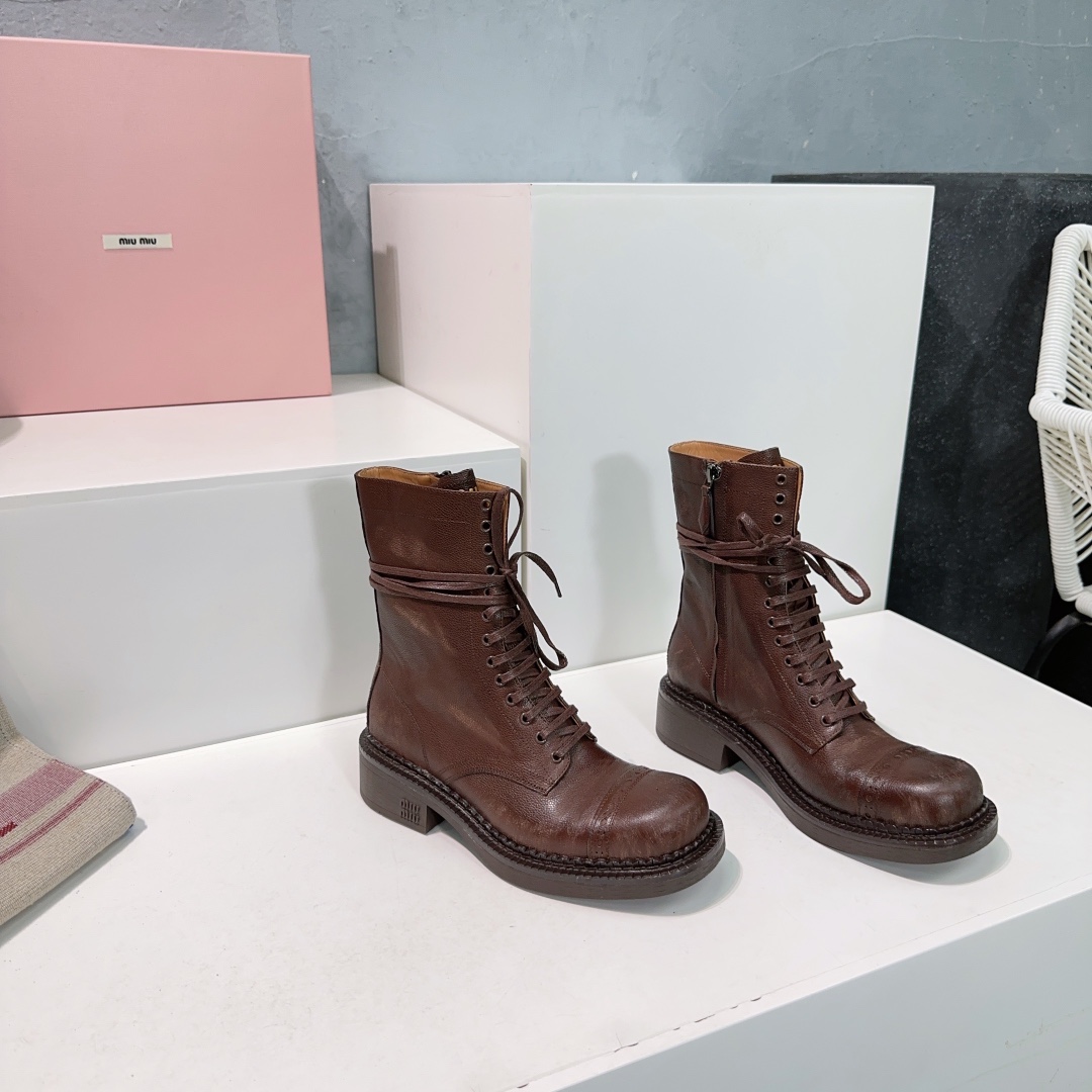 Miu Miu Boots Real Leather M-l-s