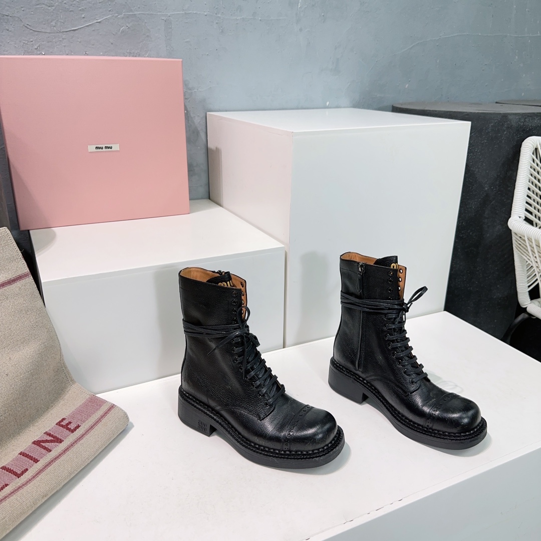 Miu Miu Boots Real Leather M-l-s