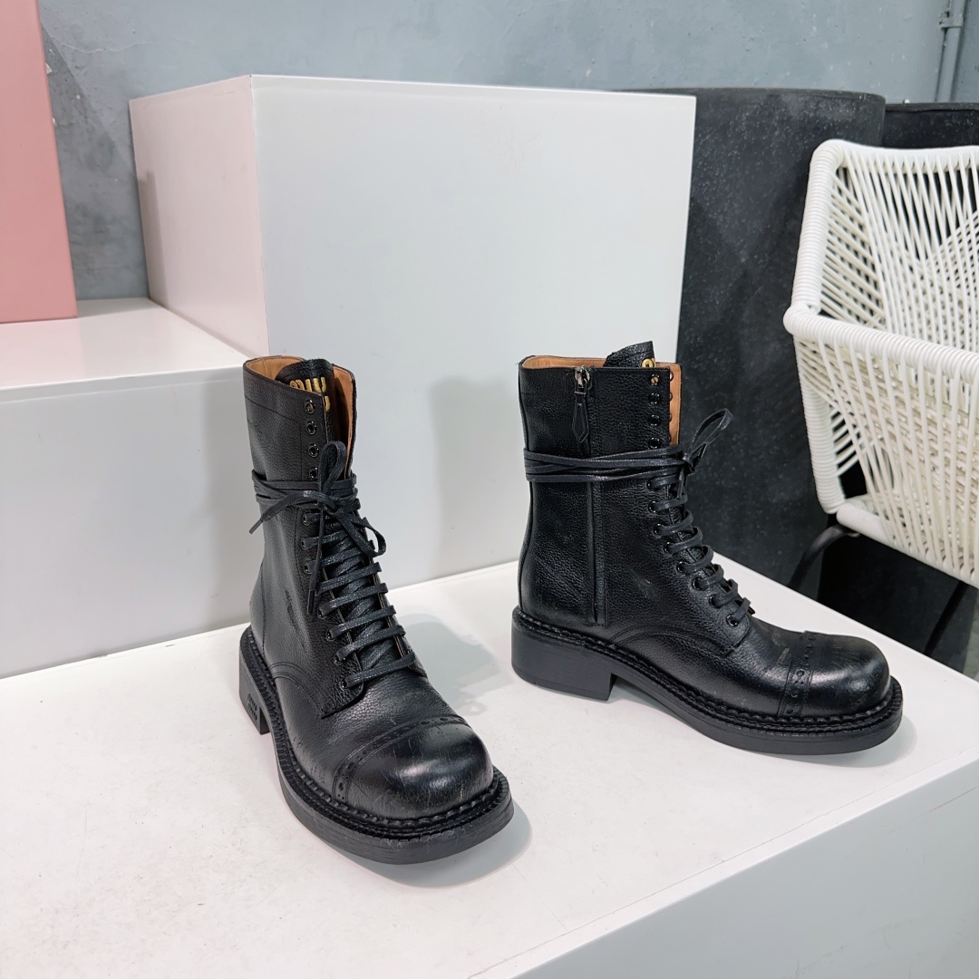 Miu Miu Boots Real Leather M-l-s