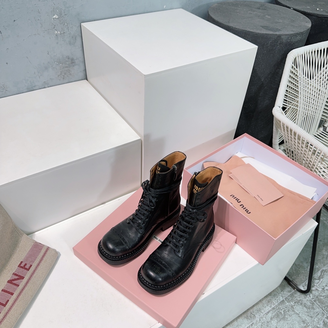 Miu Miu Boots Real Leather M-l-s