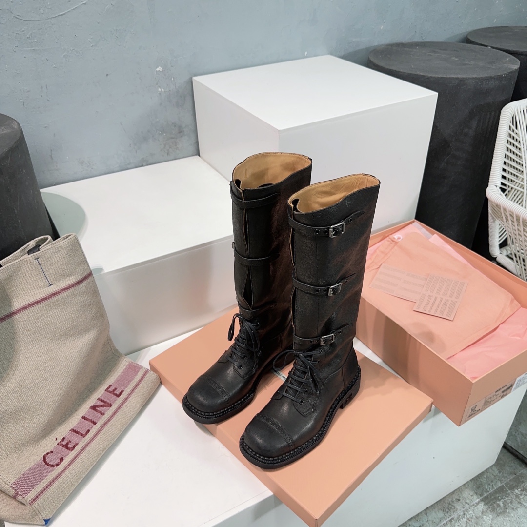 Miu Miu Boots Real Leather M-l-s
