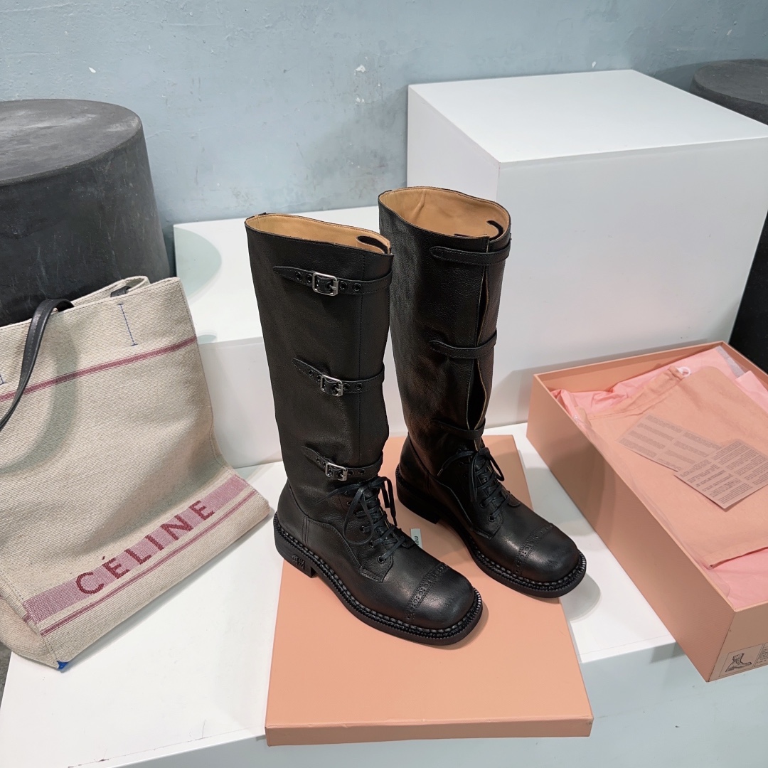 Miu Miu Boots Real Leather M-l-s